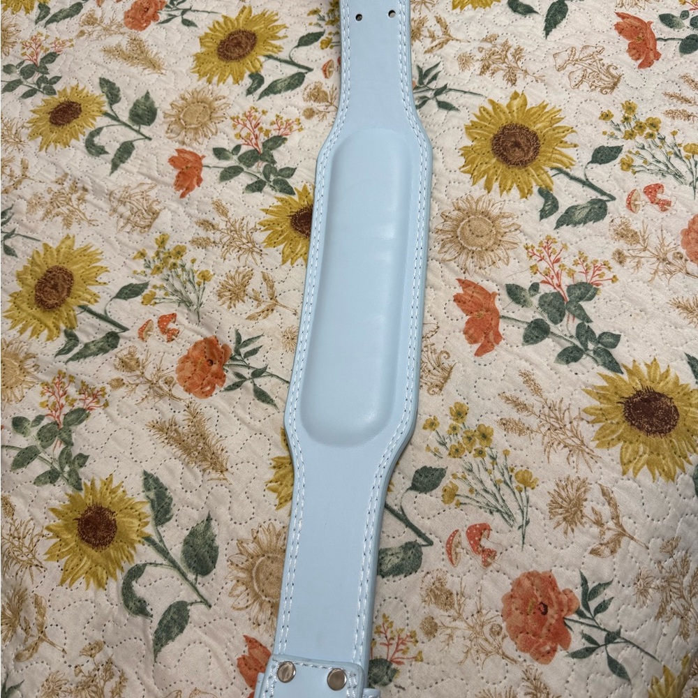 Light Blue Leather Wristband